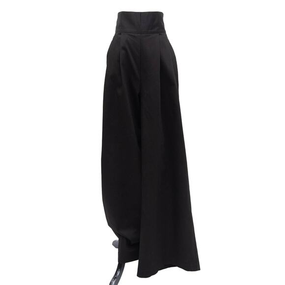 Megan Renee Black Cotton Wide Leg Trousers Size Medium - Picture 2 of 9